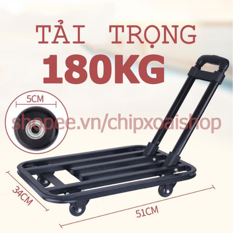 Xe Đẩy Hàng Khung thép chắc chắn tải trọng 180kg 4 BÁNH