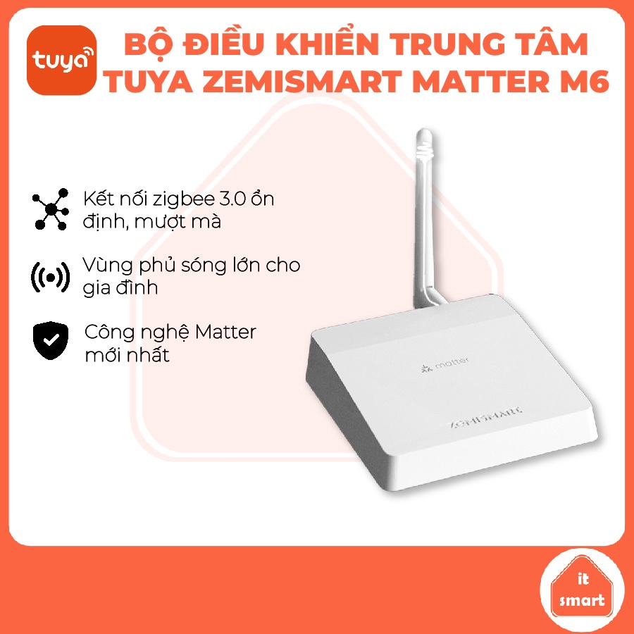 Bộ điều khiển trung tâm Tuya Zemismart M6 Matter Zigbee tương thích Homekit, hub Tuya