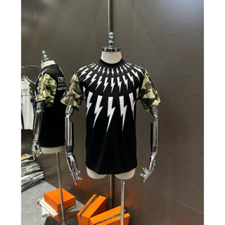 Áo Phông Nam Nữ Premium Cotton PB In Hoạ Tiết Dải Tia Sét Phối Tay . Áo Cộc Tay Siêu Cấp Dành Cho Anh Em Boy Phố Đi Chơi