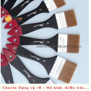 [ Tâm Tâm ] Cọ bản Ngang Phoenix 717 , Cọ Panxo đầu bằng , Sợi Nylon vẽ màu Acrylic , Gouache