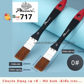 [ Tâm Tâm ] Cọ bản Ngang Phoenix 717 , Cọ Panxo đầu bằng , Sợi Nylon vẽ màu Acrylic , Gouache