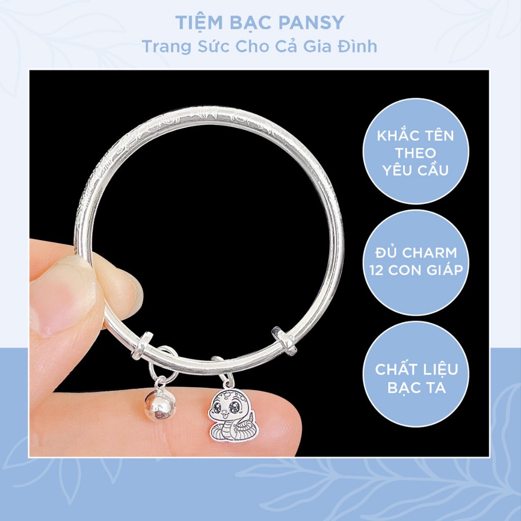 Vòng tay bạc ta chạm rồng cho bé