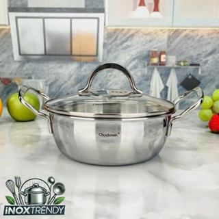 Nồi inox Chockmen sâu lòng 18cm 20 cm 22cm hai quai nồi canh chống dính đa năng