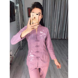 Đồ Lam Đi Chùa# Bà Lai Tim # Đồ Bộ