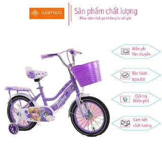  Xe đạp Jinbao nữ 2 khung cho bé size 12-18 có bánh phụ đi kèm 