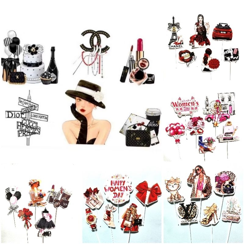 Set cắm cô gái hàng hiệu trang trí bánh kem sinh nhật