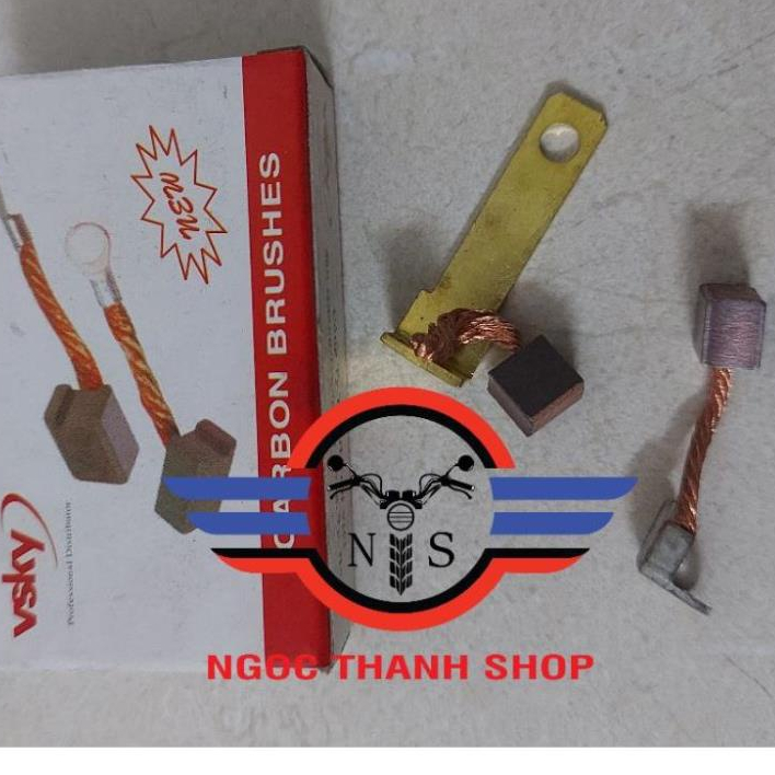 Bộ chổi than đề, chổi than Mô tơ đề mô tô Suzuki GD110, GT125 --NTS