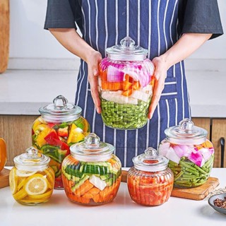 COMBO 3 hũ thuỷ tinh muối dưa cà / bộ 3 hũ sọc dung tích 650ml , 1250ml , 2200ml đựng gia vị