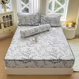 Bộ ga gối đũi cotton Hàn nhập khẩu, sét 4 món ga gối trần bông bọc đệm chân cao dưới 26cm - mvyshop