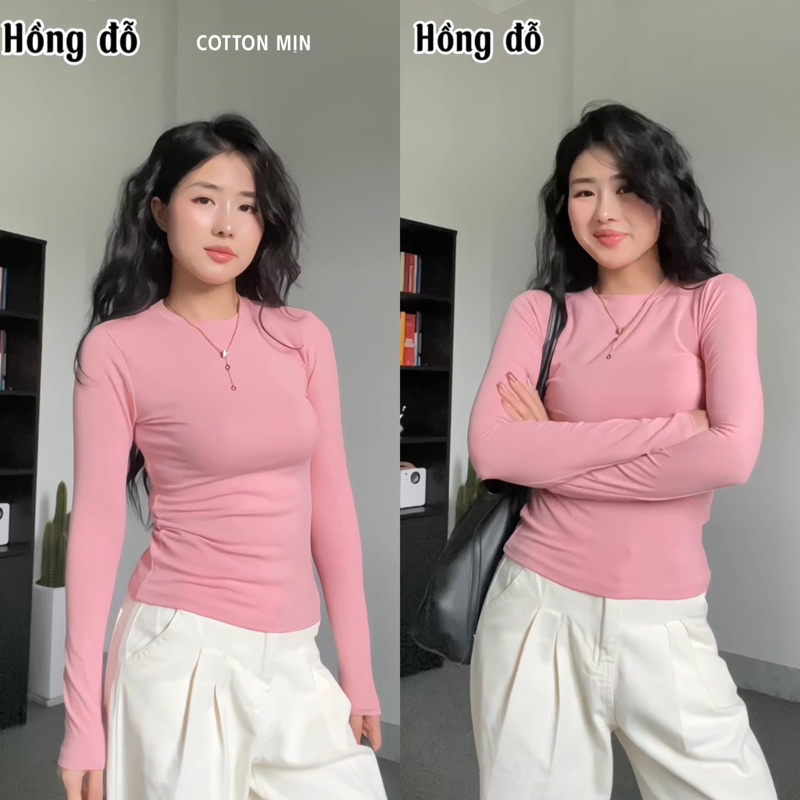 Áo Thun Dài Tay Siêu Co Giãn Mềm Mịn- thắt eo ôm body tôn dáng giữ nhiệt vải cotton zip nữ m660 | BigBuy360 - bigbuy360.vn