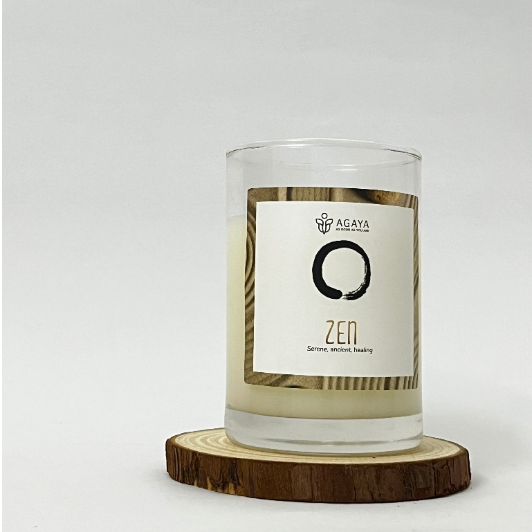 Nến thơm AGAYA Mùi Zen, Nến thơm Candle Cup mùi hương cam bergamot, hổ phách và nhựa thơm