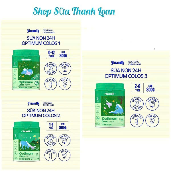 [HSD T4-2028] [Mẫu Mới] Sữa Non Vinamilk Optimum Colos Gold 1/2/3 Lon 350g/ 800g.