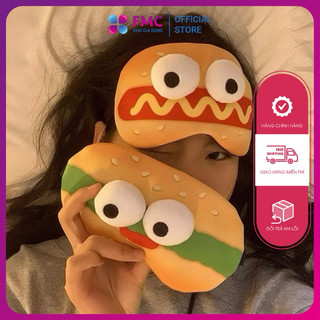 Bịt Mắt Ngủ Cute Hoạ Tiết Humburger Kèm Túi Gel Mát Lạnh