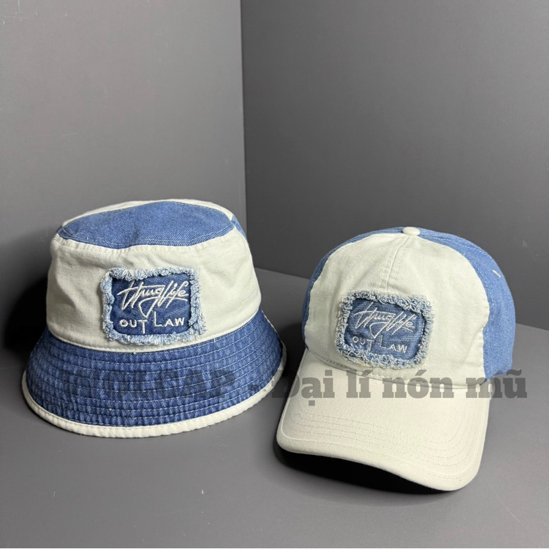 Nón lưỡi trai - mũ bucket tua thêu mạc vuông chữ THUG form mềm thời trang nam nữ hot trends