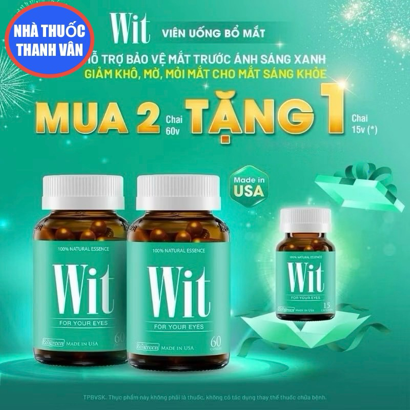 [Có tem tích điểm tặng lọ 15v] WIT Viên Uống Hổ Trợ Bảo Vệ Mắt.