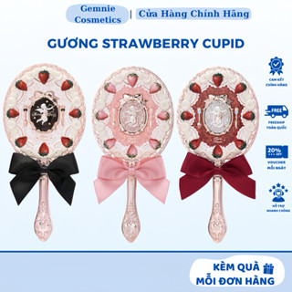【SẴN - HOẢ TỐC  Gương Cầm Tay Lớn FLOWER KNOWS Strawberry Cupid