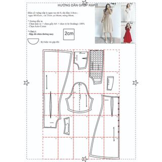 Rập giấy A0 mã 1265 - đầm tay phồng
