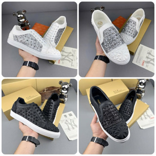  Giày Nam Philip Plen boy phố phối Da Nhũ Kim Tuyến - Giày slipon philip cao cấp  Lùi 1SIZE   Full Box  