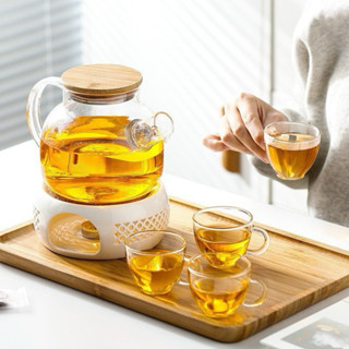 /NHIỀU MẪU/- Tổng hợp bộ bình trà thuỷ tinh chịu nhiệt, đế nến, khay gỗ, bộ ấm pha trà hoa,trà detox