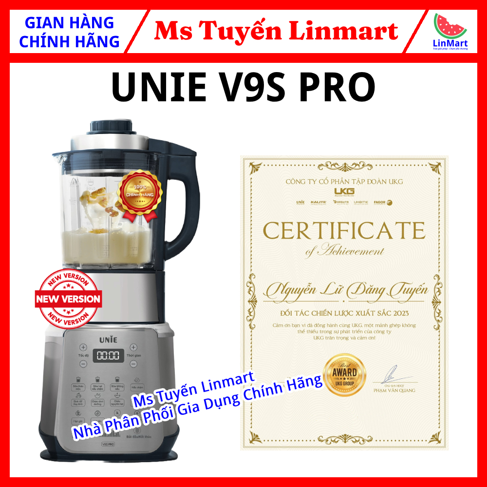 [CHÍNH HÃNG] Máy Làm Sữa Hạt Unie V9S Pro - Dễ Vệ Sinh (unie v9s)