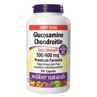 Viên uống hỗ trợ viêm khớp Glucosamine Chondroitin + Vitamin D3 500/400mg của Webber Naturals 300v