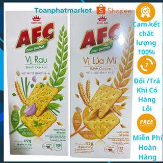 Bánh Cracker AFC hộp 172g vị Lúa mỳ,rau,Bánh Kinh Đô AFC Hộp 172g,Bánh quy AFC vị rau hộp  Kinh Đ