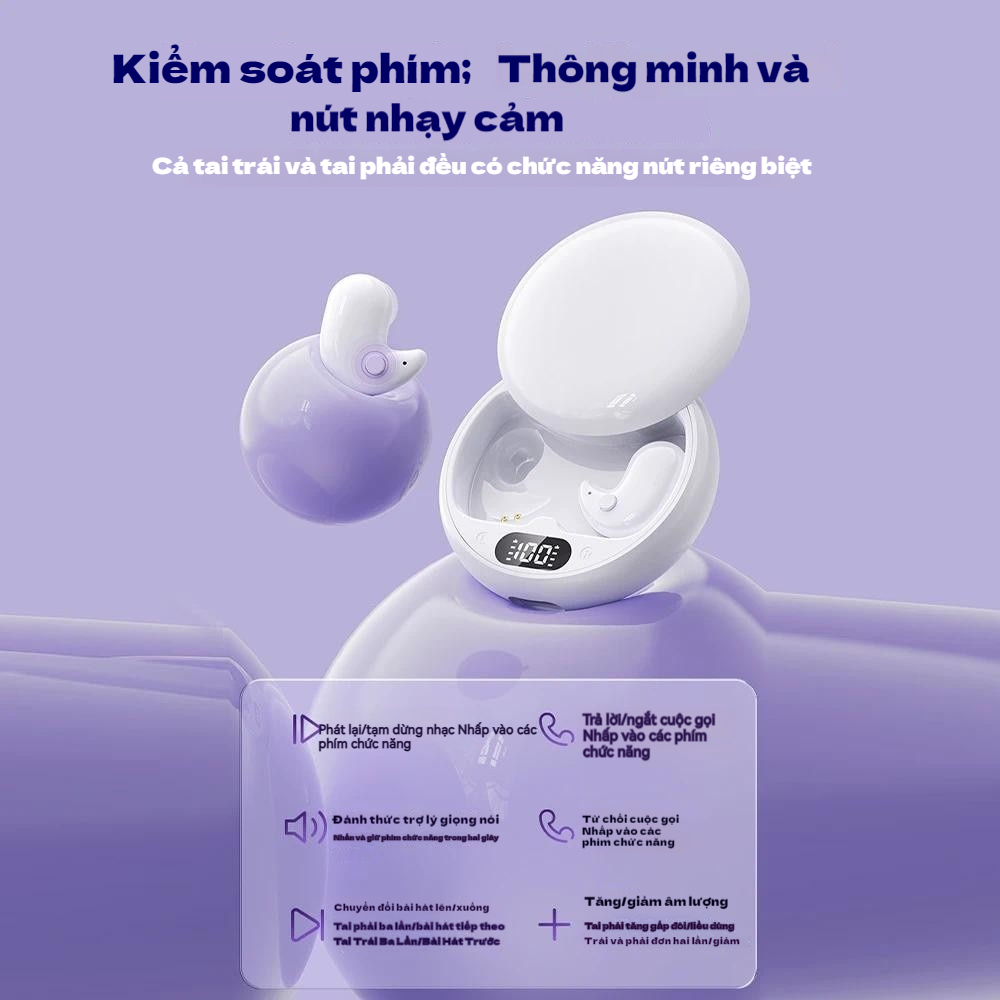 Tai nghe không dây Bluetooth Y36 TWS Tai nghe nhét tai trong tai ngủ vô hình kèm mic chống ồn Tai nghe nhạc HIFI | BigBuy360 - bigbuy360.vn