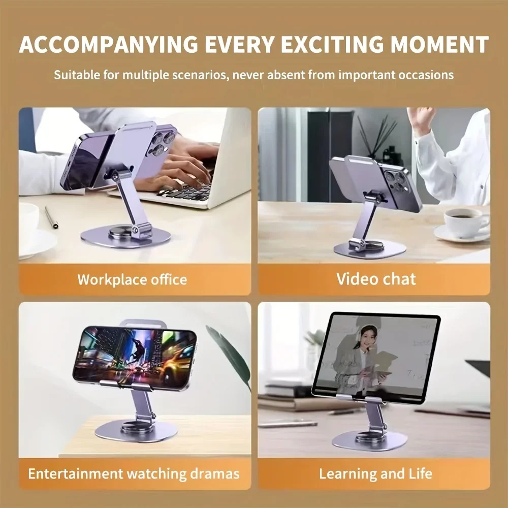Z02 Giá đỡ điện thoại di động bằng kim loại xoay 360 độ có thể gập lại đa chức năng để bàn Live Photo chống trượt | BigBuy360 - bigbuy360.vn