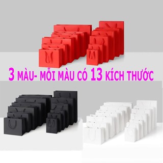 Combo 5-Túi giấy cứng kraft túi đựng quà sinh nhật người yêu túi xách tay cao cấp màu đen đỏ】