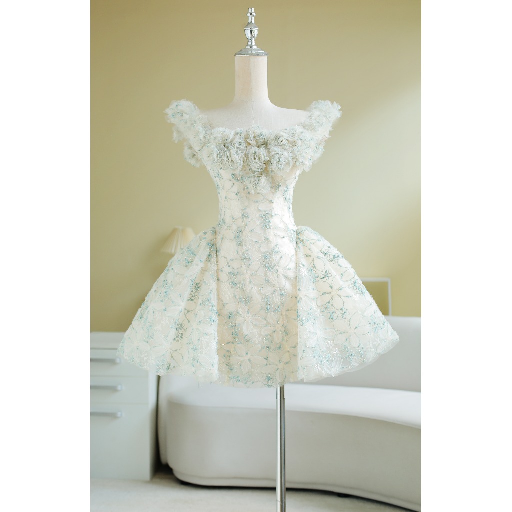 SÒ VINTAGE - ALISA đầm ren kết hoa nổi phom xòe