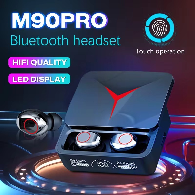 Tai nghe Bluetooth không dây M90 TWS chính hãng có màn hình LED âm trầm nổi điều khiển cảm ứng có