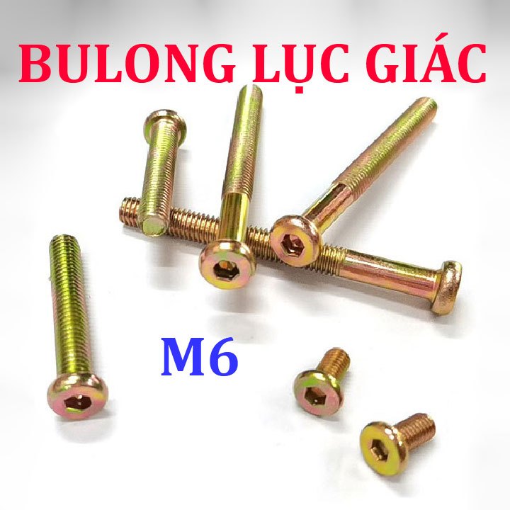 BULONG LỤC GIÁC CHÌM ĐẦU DẸT M6*15 ĐẾN M6*60