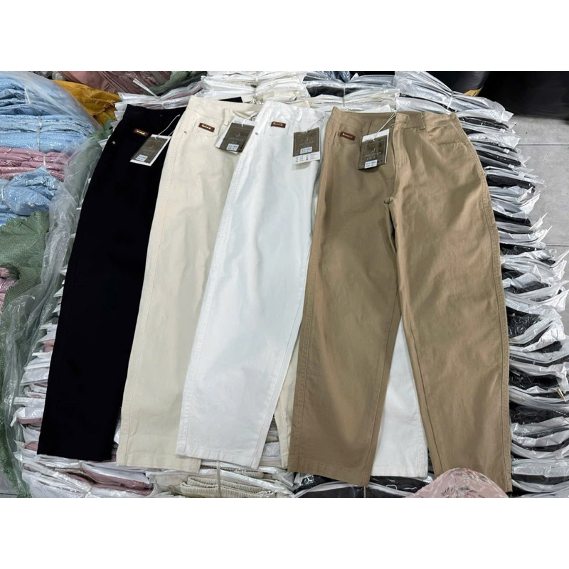 Quần baggy 9 tấc kaki co giãn