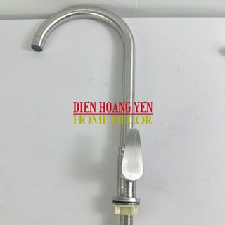 Vòi chén inox 304 dùng nước lạnh cổ quay bi