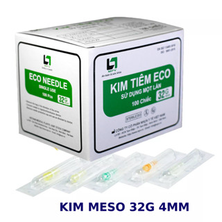 Needle 32G Mesotherapy- Hộp 100 kim Meso 4mm Siêu Nhỏ Cao Cấp MPV- Kim Tiêm Căng Bóng PRP Cá Hồi