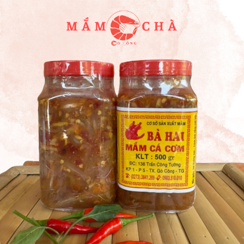 Mắm Cá Cơm Chua Bà Hai Gò Công 500g- Mắm Cá Cơm Chua Miền Tây - Mắm Cá Cơm Hủ 500g Thơm ngon ăn là g
