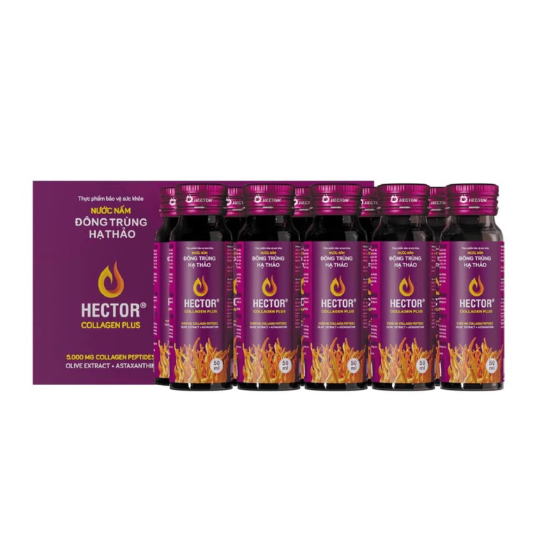 🔥Nước Nấm Đông Trùng Hạ Thảo Hector Collagen Plus (hộp 10 chai)
