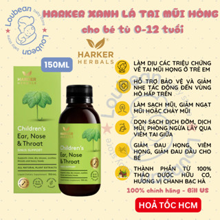 Date 2028 Siro thảo dược HARKER Herbals XANH LÁ TAI MŨI HỌNG cho bé từ sơ sinh 150ml Loubean