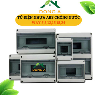 Tủ điện nhựa, tủ điện nổi way 5,8,12,15,18,24, hộp tủ điện nhựa ABS lắp nổi chống nước