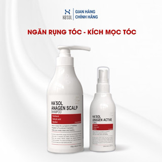 Combo Dầu Gội Đỏ Xịt Dưỡng Kích Mọc Tóc Hasol 100ml Giảm Rụng Tóc Kích Mọc Tóc Nhanh Chóng Hasol Anagen Scalp Shampoo