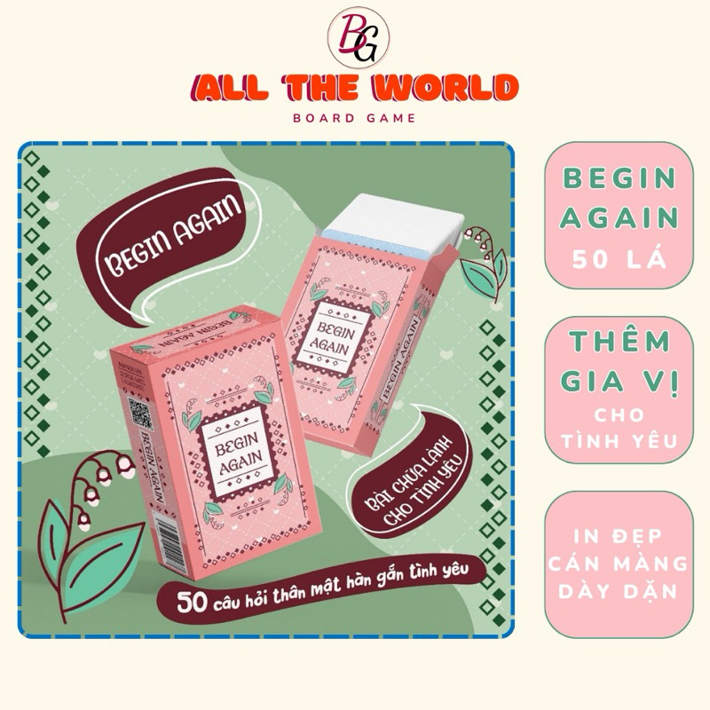 Bộ Bài Board Game Begin Again 50 Lá Dành Cho Couple Thêm Gia Vị Hiểu Nhau Trong Tình Yêu