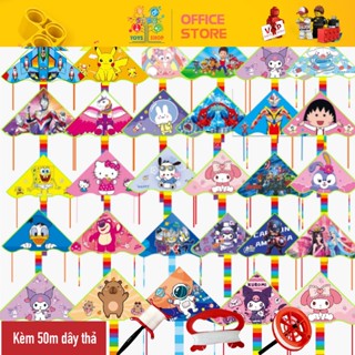 Diều Thả Nhiều Họa Tiết Hoạt Hình Siêu Nhân Công Chúa Kèm Cuộn Dây Thả 50m Cho Bé