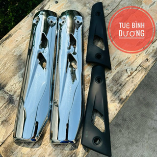 Ốp pô ex 2010 inox 304 trắng đen gắn như zin pô Ex 2010