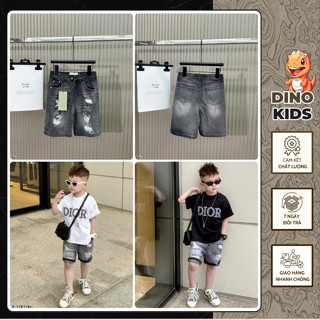 Quần Jean Ngố Rách Cho Bé Cực Chất - Quần Ngố Bò Rách Nhẹ Cho Bé Trai Hót Hít