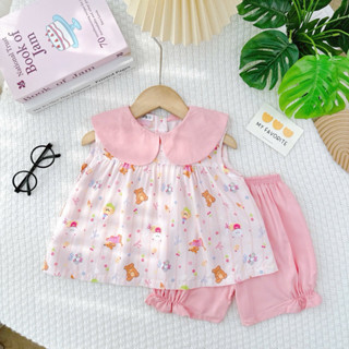 SK Bộ tole sát nách xinh iu cho các bé gái chất lanh hai da mềm mịn