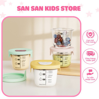  Hộp trữ đông đồ ăn dặm cho bé Hũ thuỷ tinh ăn dặm cho bé có chia vạch dung tích 140ml 