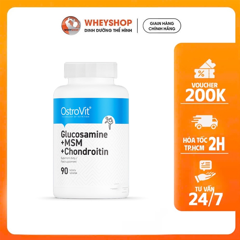 Viên uống hỗ trợ xương khớp Ostrovit Glucosamine Chondroitin OptiMSM (90 viên) - WHEYSHOP HCM