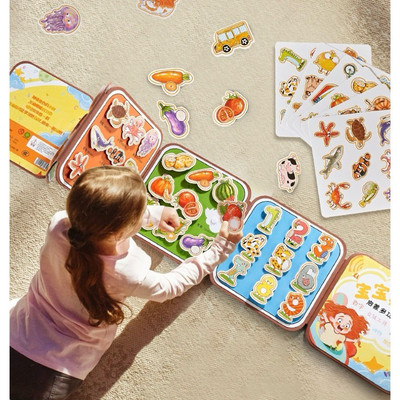Đồ Chơi Sách Tô Màu Ma Thuật  2in1 Kết Hợp Bộ Bóc Dán Đa Dạng Chủ Đề Cho Bé