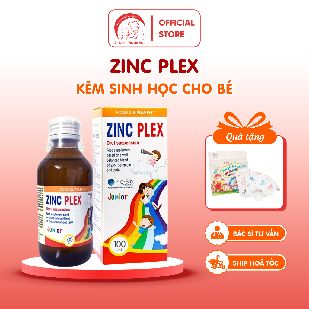 Siro Uống Zinc Plex Pro-Bio pharma Cung Cấp Vitamin Kẽm Kích Thích Cho Bé Ăn Ngon 100ml