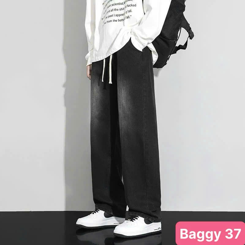 Quần jean baggy nam ống rộng cargo pants túi hộp màu xám đậm chất bò co dãn 4 chiều form dáng suông đẹp HAVADO MS1 mới